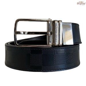 Authentic Louis Vuitton Black Leather Damier Infini Ceinture Boston Belt 90/36